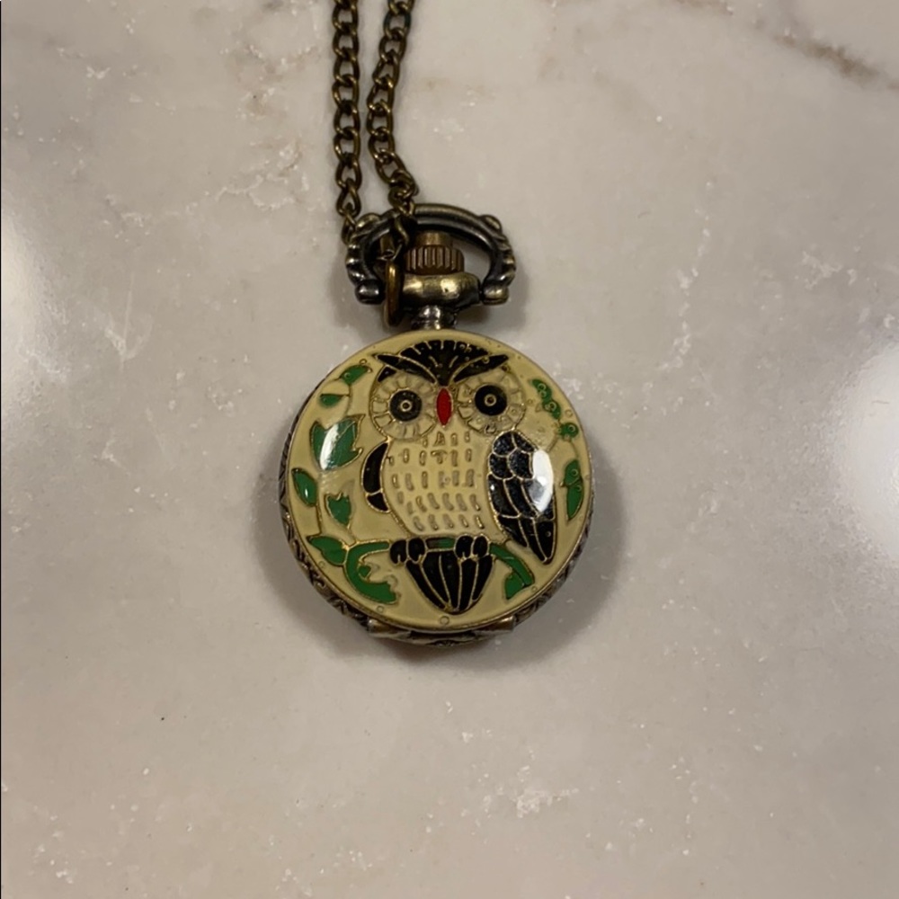 Owl Clock Necklace